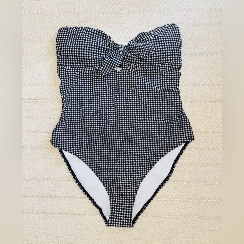 Zimmermann Gingham Seersucker Bandeau Swimsuit